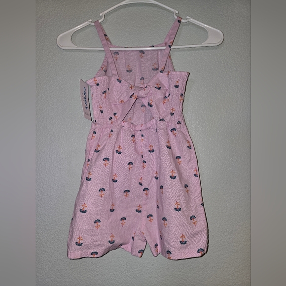 2/$14 Item NEW Carters Girl's Pink Floral Romper Size 5 - Picture 2 of 3